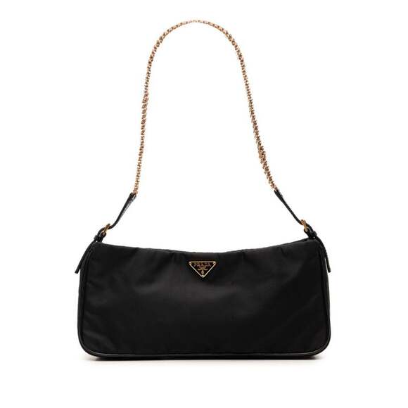 Prada Handbags - PRADA Black Leather Shoulder Bag